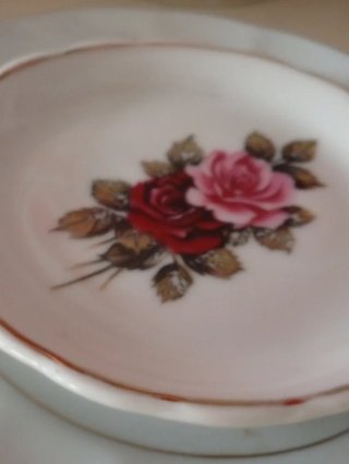 Lote cafetera/tetera vintage y platitos florales