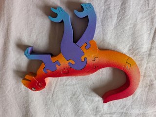 Puzzle Dinosaurio Madera Colores