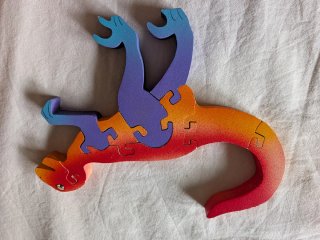 Puzzle Dinosaurio Madera Colores