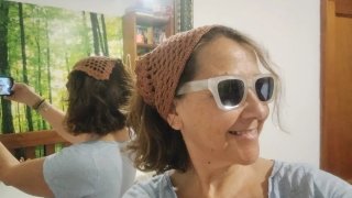 Bandana ganchillo marrón hecha a mano