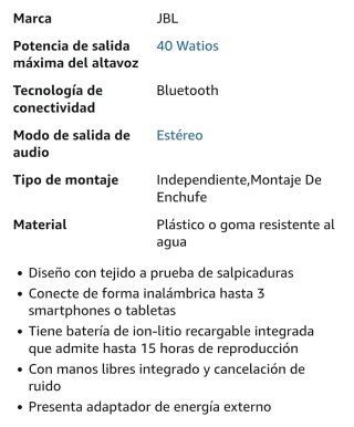 JBL Xtreme 1 Altavoz Negro