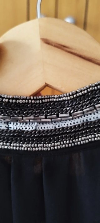 Camisa Cortefiel Gasa Negra Bordada