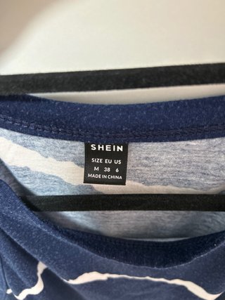 Top SHEIN cuello halter rayas azul/blanco Talla M