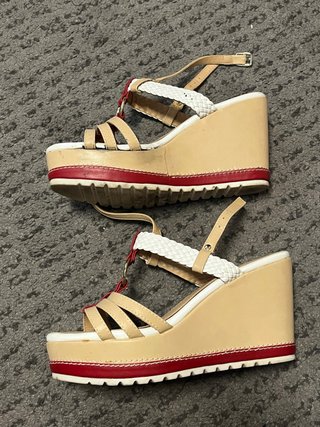 Sandalias Exe Valeria 199 Beige/Rojo