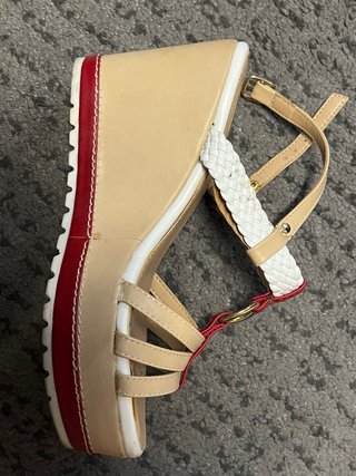 Sandalias Exe Valeria 199 Beige/Rojo