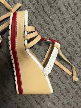 Sandalias Exe Valeria 199 Beige/Rojo