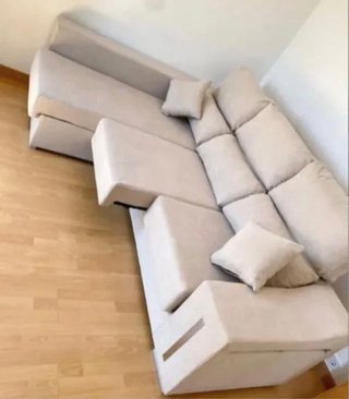 Sofá modular beige de tela