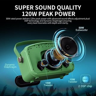 Karaoke Bluetooth 120 W verde NUEVO
