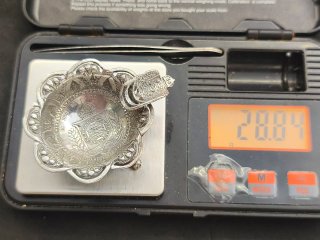 Cenicero Plata con Moneda Brasil 1000 Reis 1860