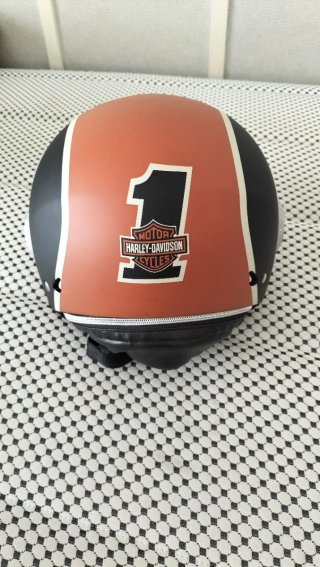 Casco Moto Harley Davidson Negro Naranja
