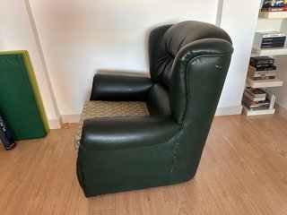 Sillón Orejero Piel Verde