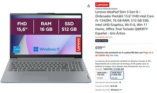 Lenovo IdeaPad Slim 3 Gen 8, 16 Gb DDR5