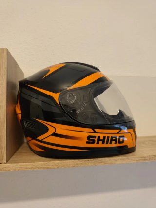 Casco Shiro Infantil Negro y Naranja
