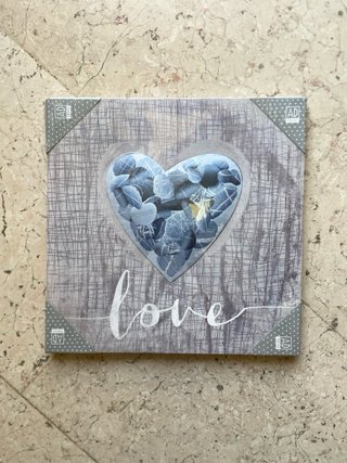 Quadro 30x30 cm conchiglie e tela