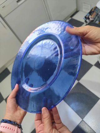 6 Bajoplatos de Cristal Azul