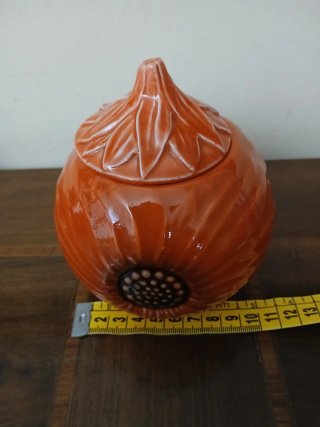 Barattolo ceramica zucca smaltata