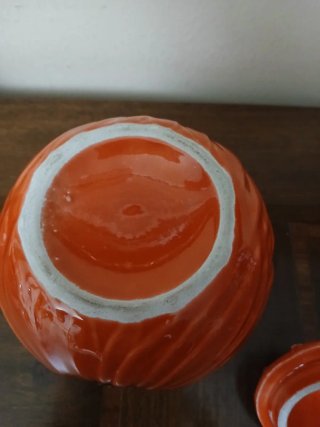Barattolo ceramica zucca smaltata