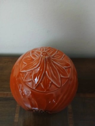 Barattolo ceramica zucca smaltata
