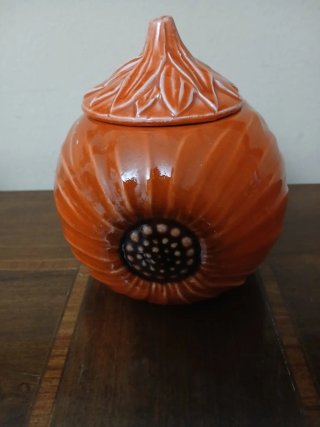 Barattolo ceramica zucca smaltata