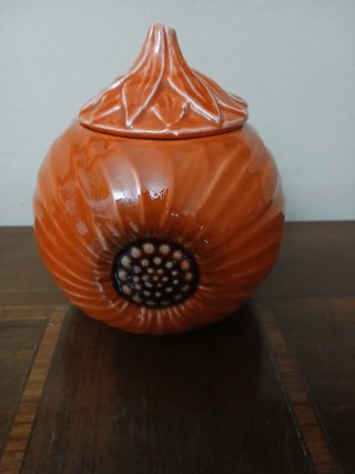 Barattolo ceramica zucca smaltata