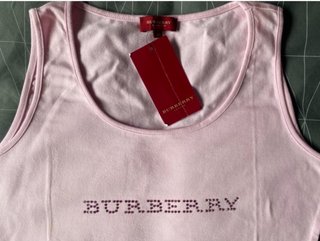 Camiseta Burberrys T.40 Rosa con Pedrería