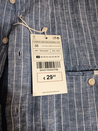 Camisa Álvaro Moreno Talla 38 Rayas Azul