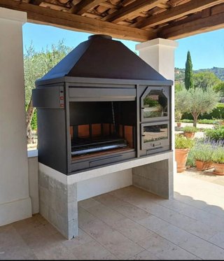 Barbacoa Horno Metal Piedra Madera GT-3