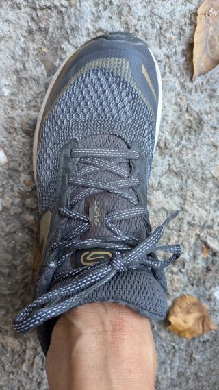 Zapatillas mujer negro y franja dorada