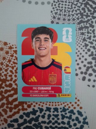 Cromo de Pau Cubarsí (ESP) Panini Mundial 26