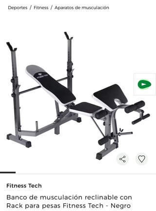 Banco musculación reclinable Fitness Tech