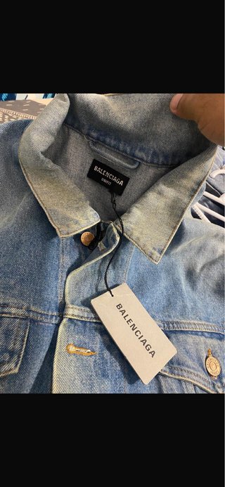 Chaqueta Vaquera Balenciaga Azul y Dorada