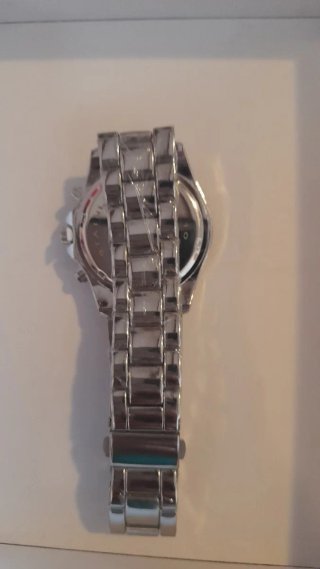 Reloj Contena Hombre Negro y Plateado