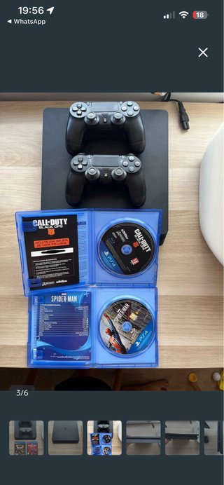 PS4 (PlayStation 4) Negra + 2 Mandos + Juegos