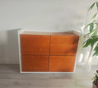 Aparador moderno madera y blanco