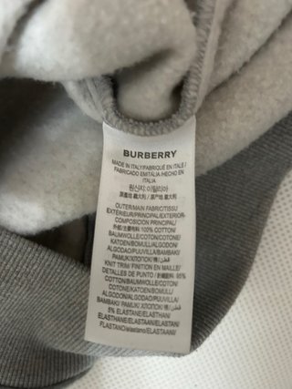 Felpa con cappuccio Burberry grigia taglia S