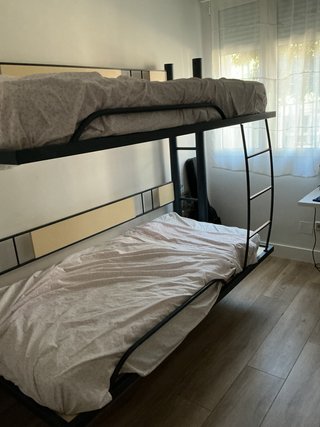 Litera plegable metálica blanca y azul