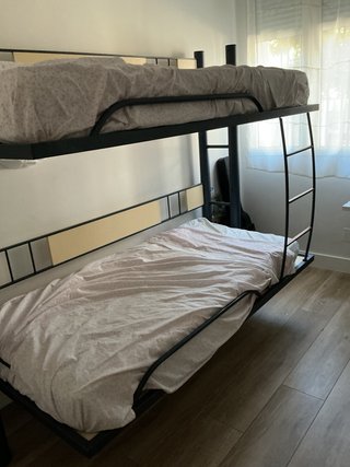 Litera plegable metálica blanca y azul