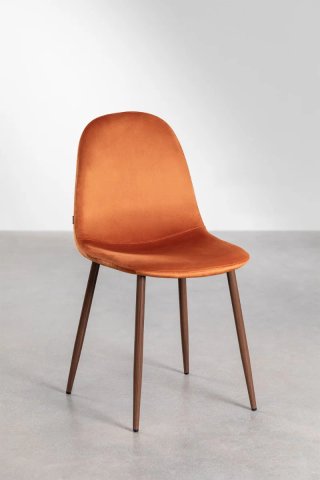 4 Sillas Terciopelo Naranja