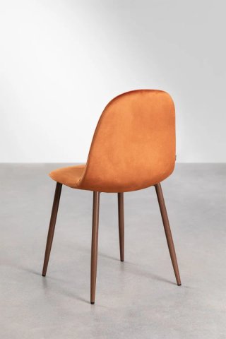 4 Sillas Terciopelo Naranja