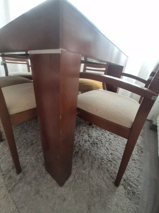 Mesa comedor extensible con 6 sillas