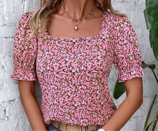 Blusa Shein floral rosa talla L