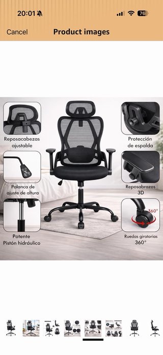 Silla Ergonómica Profesional Negra