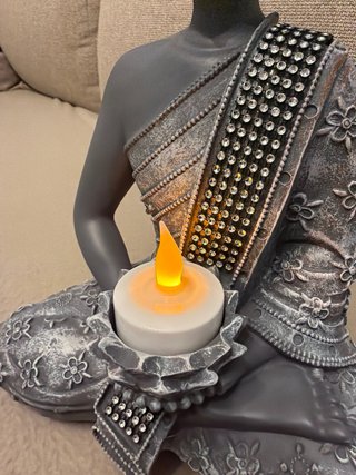 Buda Decorativo con Brillantes y Portavelas