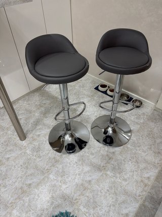 Juego de 2 Sillas de Barra Negras