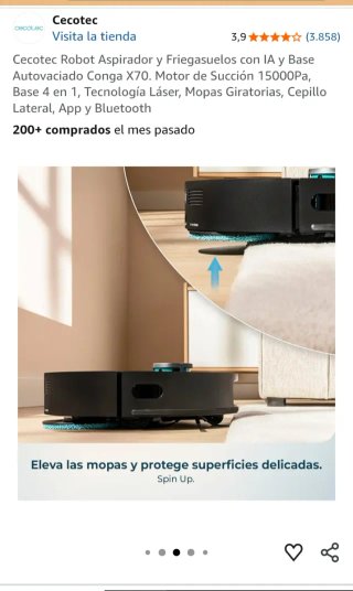 Cecotec Robot Aspirador y Fregasuelos
