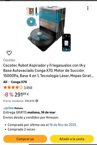 Cecotec Robot Aspirador y Fregasuelos