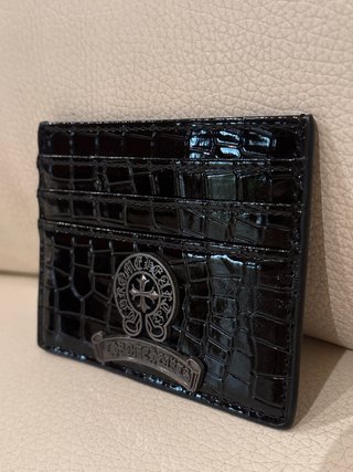 Portacarte Chrome Hearts Nero Coccodrillo
