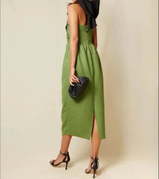 Vestido fiesta verde y negro Talla XS