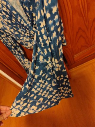 Blusa Zara manga larga azul y blanco