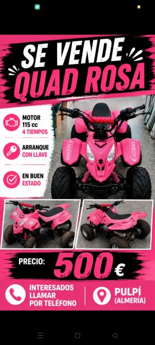 Quad Suzuki Rosa 115cc 4 Tiempos